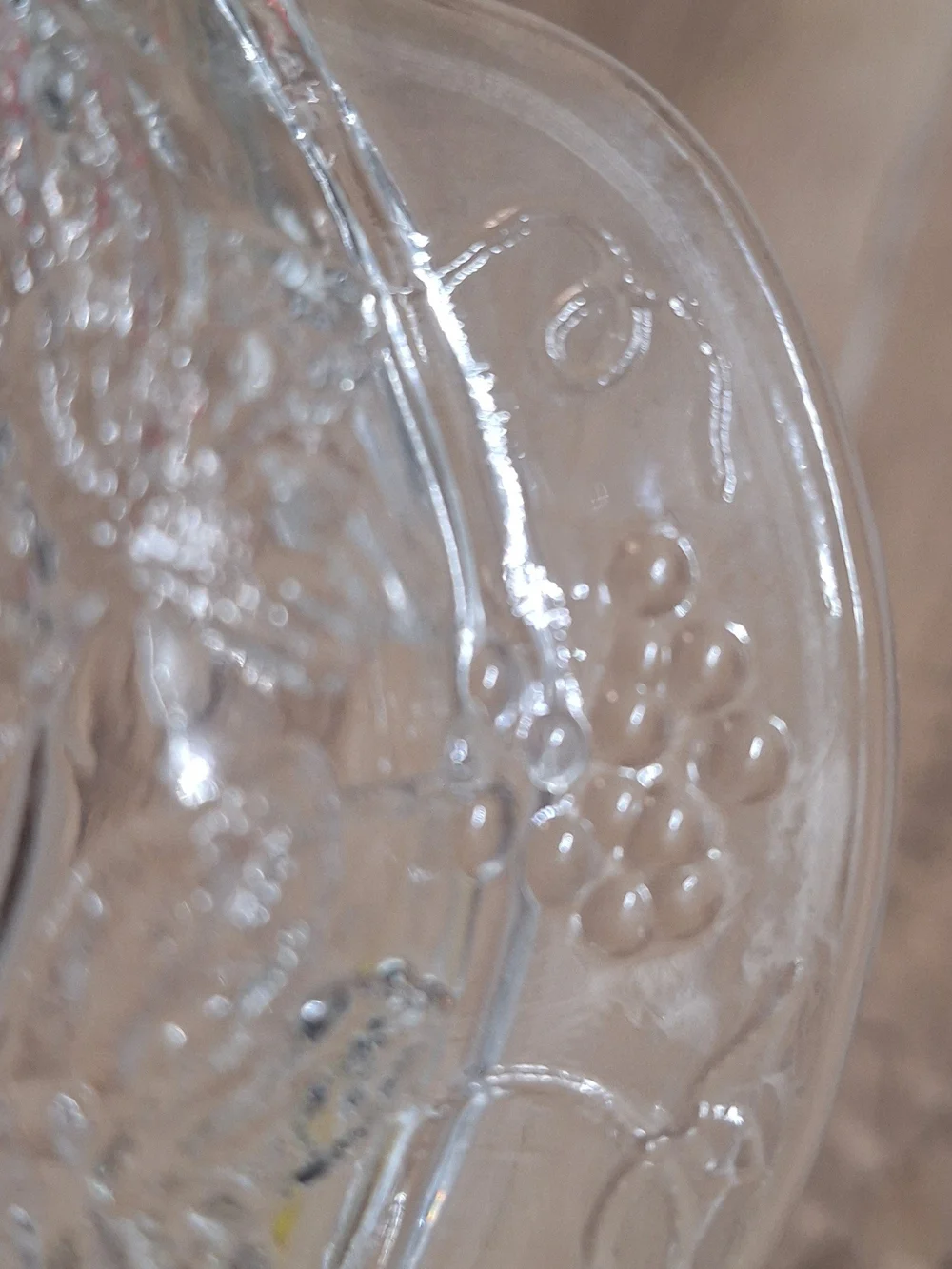 Vintage Grape Pattern Pressed Glass Serving Trays Set of 3